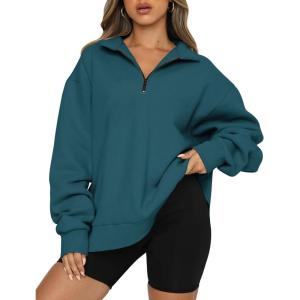 imageTrendy Queen Womens Oversized Sweatshirts Fall Fashion Hoodies Half Zip Pullover Long Sleeve Shirts Clothes OutfitsNavy