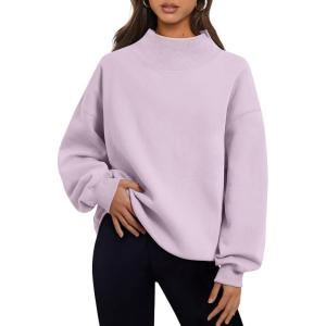 imageTrendy Queen Womens Oversized Sweatshirts Turtleneck Pullover Long Sleeve Hoodies Tops Fall Fashion Outfits 2025 ClothesLightpurple