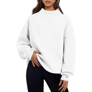 imageTrendy Queen Womens Oversized Sweatshirts Turtleneck Pullover Long Sleeve Hoodies Tops Fall Fashion Outfits 2025 ClothesWhite