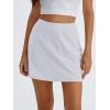 imageTrendy Queen Womens Mini ALine High Waisted Bodycon Stretch Pencil SkortWhite