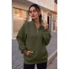imageTrendy Queen Womens Zip Up Hoodies Oversized Sweatshirts Preppy Clothes Fall Teen Girls Outfits Fashion Crewneck PulloverArmygreen