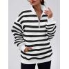 imageTrendy Queen Womens Zip Up Hoodies Oversized Sweatshirts Preppy Clothes Fall Teen Girls Outfits Fashion Crewneck PulloverBlackwhite