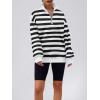 imageTrendy Queen Womens Zip Up Hoodies Oversized Sweatshirts Preppy Clothes Fall Teen Girls Outfits Fashion Crewneck PulloverBlackwhite