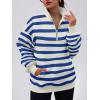 imageTrendy Queen Womens Zip Up Hoodies Oversized Sweatshirts Preppy Clothes Fall Teen Girls Outfits Fashion Crewneck PulloverBluewhite
