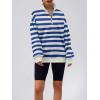imageTrendy Queen Womens Zip Up Hoodies Oversized Sweatshirts Preppy Clothes Fall Teen Girls Outfits Fashion Crewneck PulloverBluewhite