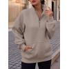 imageTrendy Queen Womens Zip Up Hoodies Oversized Sweatshirts Preppy Clothes Fall Teen Girls Outfits Fashion Crewneck PulloverCoffeegrey