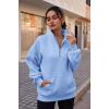 imageTrendy Queen Womens Zip Up Hoodies Oversized Sweatshirts Preppy Clothes Fall Teen Girls Outfits Fashion Crewneck PulloverLightblue