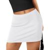 imageTrendy Queen Womens Mini ALine High Waisted Bodycon Stretch Pencil SkortWhite