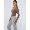 imageTrendy Queen Womens Long Sleeve Shirts Crop Tops Square Neck Going Out Basics Tees Y2K Winter Clothes 2025Coffee Grey