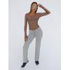 imageTrendy Queen Womens Long Sleeve Shirts Crop Tops Square Neck Going Out Basics Tees Y2K Winter Clothes 2025Coffee Grey