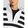 imageTrendy Queen Sweatshirts Quarter Half Zip Pullover Oversized Hoodies Sweaters Comfy Fall Outfits 2025 Y2K Winter ClothesBlack and White