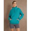 imageTrendy Queen Sweatshirts Quarter Half Zip Pullover Oversized Hoodies Sweaters Comfy Fall Outfits 2025 Y2K Winter ClothesGreenblue