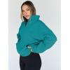 imageTrendy Queen Sweatshirts Quarter Half Zip Pullover Oversized Hoodies Sweaters Comfy Fall Outfits 2025 Y2K Winter ClothesGreenblue
