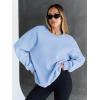 imageTrendy Queen Sweatshirts for Women Hoodies Oversized Crewneck Tops Sweaters Comfy Fall Winter Outfits Clothes 2025 FashionLightblue