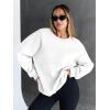 imageTrendy Queen Sweatshirts for Women Hoodies Oversized Crewneck Tops Sweaters Comfy Fall Winter Outfits Clothes 2025 FashionWhite