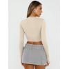 imageTrendy Queen Womens Long Sleeve Crop Tops Basic Slim Fitted Shirts Fashion 2025 Going Out Y2k Tops Teen Girl ClothesApricot