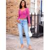 imageTrendy Queen Womens Long Sleeve Going Out Crop Tops Sweetheart Neck Cute Y2k T Shirts Side Slit TeesHotpink