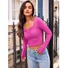 imageTrendy Queen Womens Long Sleeve Going Out Crop Tops Sweetheart Neck Cute Y2k T Shirts Side Slit TeesHotpink