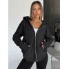 imageTrendy Queen Womens Zip Up Hoodies Oversized Sweatshirts Fall Fashion Outfits Casual Jackets 2025 Winter ClothesBlack