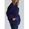 imageTrendy Queen Womens Zip Up Hoodies Oversized Sweatshirts Fall Fashion Outfits Casual Jackets 2025 Winter ClothesNavy Blue