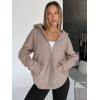 imageTrendy Queen Womens Zip Up Hoodies Oversized Sweatshirts Fall Fashion Outfits Casual Jackets 2025 Winter ClothesNutmeg