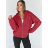 imageTrendy Queen Womens Zip Up Hoodies Oversized Sweatshirts Fall Fashion Outfits Casual Jackets 2025 Winter ClothesRed