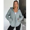 imageTrendy Queen Womens Zip Up Hoodies Oversized Sweatshirts Fall Fashion Outfits Casual Jackets 2025 Winter ClothesSage