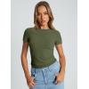 imageTrendy Queen Womens Basic T Shirts Summer Tops 2025 Crop Short Sleeve Y2k Tee Cute Gym Fashion Workout ClothesArmygreen