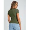 imageTrendy Queen Womens Basic T Shirts Summer Tops 2025 Crop Short Sleeve Y2k Tee Cute Gym Fashion Workout ClothesArmygreen