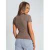 imageTrendy Queen Womens Basic T Shirts Summer Tops 2025 Crop Short Sleeve Y2k Tee Cute Gym Fashion Workout ClothesCoffee