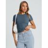 imageTrendy Queen Womens Basic T Shirts Summer Tops 2025 Crop Short Sleeve Y2k Tee Cute Gym Fashion Workout ClothesHazeblue