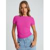 imageTrendy Queen Womens Basic T Shirts Summer Tops 2025 Crop Short Sleeve Y2k Tee Cute Gym Fashion Workout ClothesHotpink