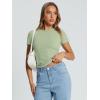 imageTrendy Queen Womens Basic T Shirts Summer Tops 2025 Crop Short Sleeve Y2k Tee Cute Gym Fashion Workout ClothesLightgreen