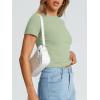 imageTrendy Queen Womens Basic T Shirts Summer Tops 2025 Crop Short Sleeve Y2k Tee Cute Gym Fashion Workout ClothesLightgreen