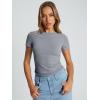 imageTrendy Queen Womens Basic T Shirts Summer Tops 2025 Crop Short Sleeve Y2k Tee Cute Gym Fashion Workout ClothesLightgrey