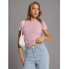 imageTrendy Queen Womens Basic T Shirts Summer Tops 2025 Crop Short Sleeve Y2k Tee Cute Gym Fashion Workout ClothesLightpink