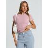 imageTrendy Queen Womens Basic T Shirts Summer Tops 2025 Crop Short Sleeve Y2k Tee Cute Gym Fashion Workout ClothesLightpink