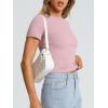 imageTrendy Queen Womens Basic T Shirts Summer Tops 2025 Crop Short Sleeve Y2k Tee Cute Gym Fashion Workout ClothesLightpink