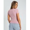 imageTrendy Queen Womens Basic T Shirts Summer Tops 2025 Crop Short Sleeve Y2k Tee Cute Gym Fashion Workout ClothesLightpink