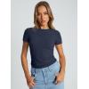 imageTrendy Queen Womens Basic T Shirts Summer Tops 2025 Crop Short Sleeve Y2k Tee Cute Gym Fashion Workout ClothesNavy