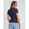 imageTrendy Queen Womens Basic T Shirts Summer Tops 2025 Crop Short Sleeve Y2k Tee Cute Gym Fashion Workout ClothesNavy