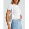 imageTrendy Queen Womens Basic T Shirts Summer Tops 2025 Crop Short Sleeve Y2k Tee Cute Gym Fashion Workout ClothesWhite