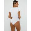 imageTrendy Queen Womens Bodysuits Short Sleeve Basic Shirts Tank Tops Summer Fashion Outfits Workout Slim Fitted Y2K Clothes 2024White