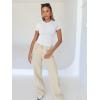 imageTrendy Queen Womens Bodysuits Short Sleeve Basic Shirts Tank Tops Summer Fashion Outfits Workout Slim Fitted Y2K Clothes 2024White