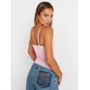 imageTrendy Queen Womens Summer Camisole Sleeveless Square Neck Spaghetti Strap Tank Tops Basic ShirtBaby Pink