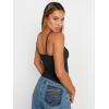 imageTrendy Queen Womens Summer Camisole Sleeveless Square Neck Spaghetti Strap Tank Tops Basic ShirtBlack