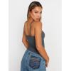 imageTrendy Queen Womens Summer Camisole Sleeveless Square Neck Spaghetti Strap Tank Tops Basic ShirtDark Grey