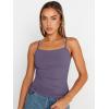 imageTrendy Queen Womens Summer Camisole Sleeveless Square Neck Spaghetti Strap Tank Tops Basic ShirtPurple