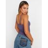 imageTrendy Queen Womens Summer Camisole Sleeveless Square Neck Spaghetti Strap Tank Tops Basic ShirtPurple