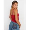 imageTrendy Queen Womens Summer Camisole Sleeveless Square Neck Spaghetti Strap Tank Tops Basic ShirtRed